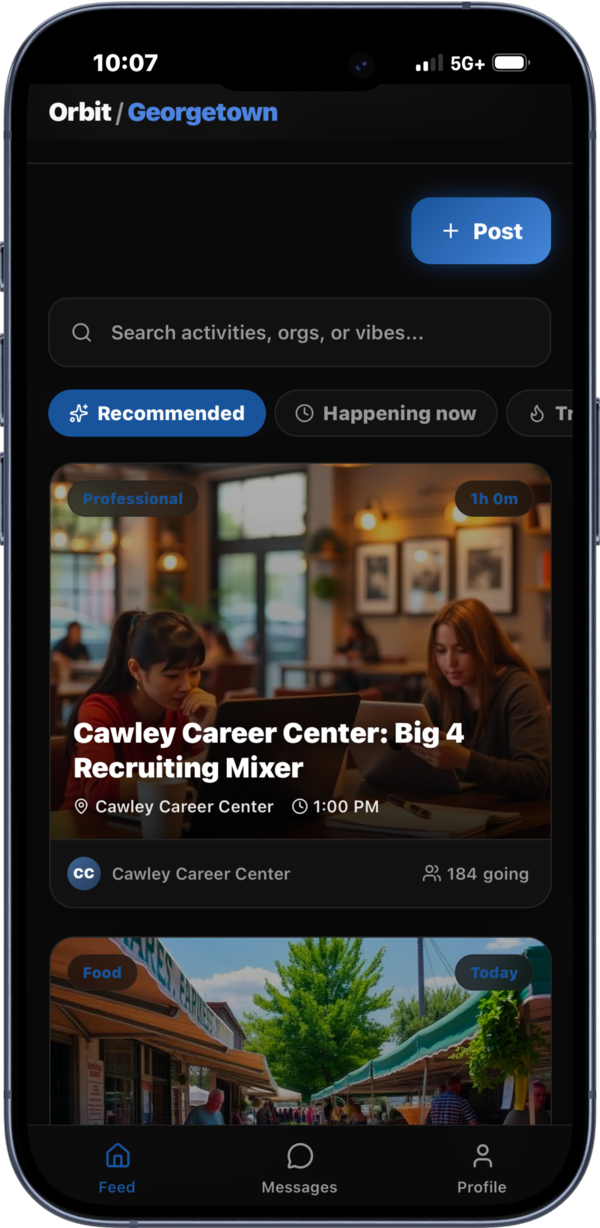 Orbit feed of campus activities