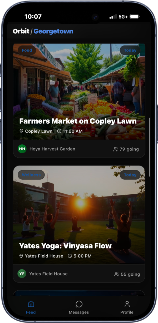 Orbit recommended events